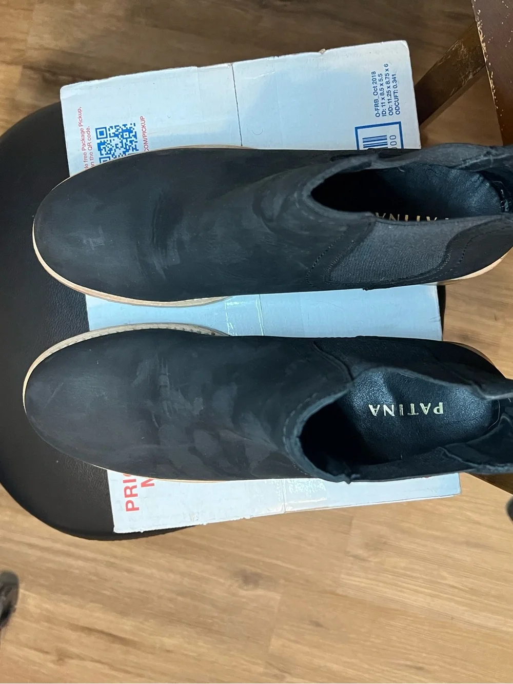 Patina Portland Leather Goods Classic Chelsea Boots Black Lug Sole women’s9 NWOB